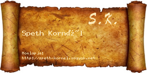 Speth Kornél névjegykártya
