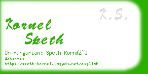 kornel speth business card